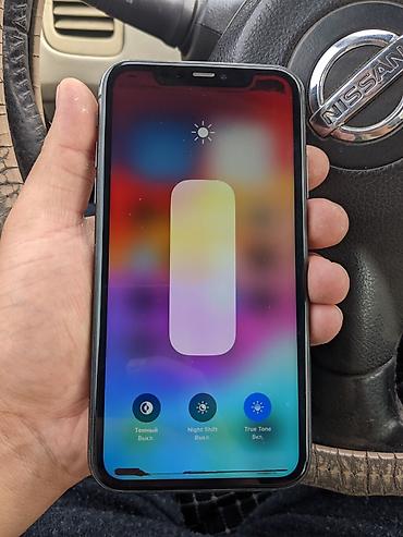 iphone osh: IPhone 11, Б/у, 64 ГБ, Черный, Чехол, 100 % — 1