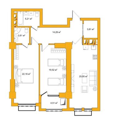 купить квартиру с котлована: 3 комнаты, 101 м², Элитка, 12 этаж, ПСО (под самоотделку)