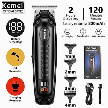 Taraş aparatı Kemei 1578 - 6500 RPM / 800mAh / 100 Dəqiqə / TYPC /