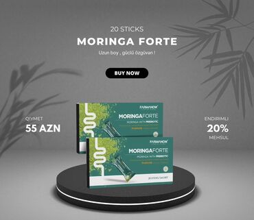 Vitaminlər və BAƏ: Farmamnow Moringa Forte, tərkibində probiotik olan morinqa əlavəsi. 20
