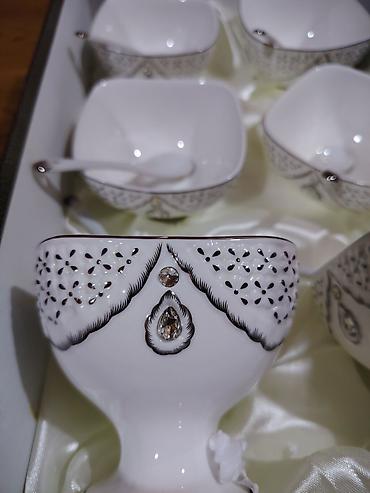 sorba qabi: Tort və şiriniyyat qabı, rəng - Ağ, Farfor — 2