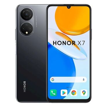 сотовый телефон fly ff244 grey: Honor X7, 128 ГБ, цвет - Черный, Сенсорный, Отпечаток пальца, Беспроводная зарядка