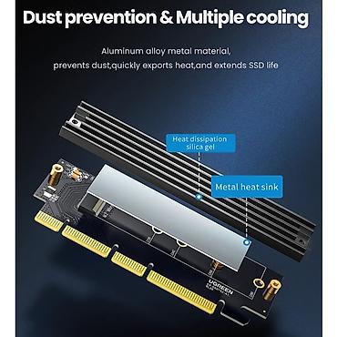 UGREEN M.2 NVMe SSD üçün PCIe adapter + soyuducu komplekti -