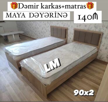 iki nəfərlik çarpayılar: *Tək çarpayı+matras🎁* _*SİFARİŞLƏ VƏ YENİ*_ *Qiymət : 140₼*(1ədədi)