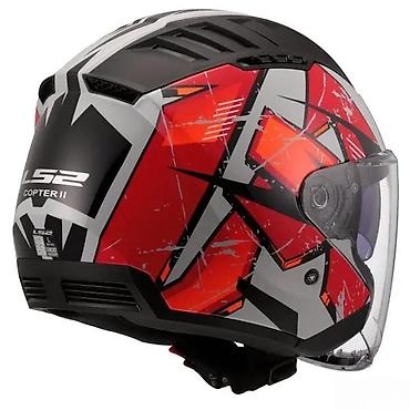 Oprema za bicikliste: LS2 Copter II jet kaciga – grafika crveno/siva/crna - Tip: otvorena — 3