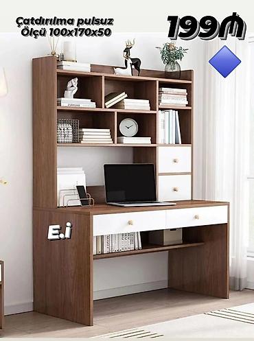 kicik masalar: Modern iş/stol kitab rəfi ilə Ölçü: 100 x 170 x 50 sm Qiymət: 199₼ — 1