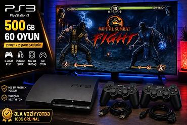 plesdeşin 3: 🎮 PLAYSTATION 3 — 500 GB 🔥 ✅ 500 GB yaddaş 🎮 60 oyun yüklənib 🎮 2 ədəd — 2