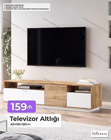Ev və bağ: Televizor altlığı – 40×50×180 sm - Material: 18 mm laminat - Rəng — 1