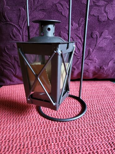 Ostali kućni dekor: Svecnjak nov fenjer. metal,staklo. Nemacki. Stalak — 6