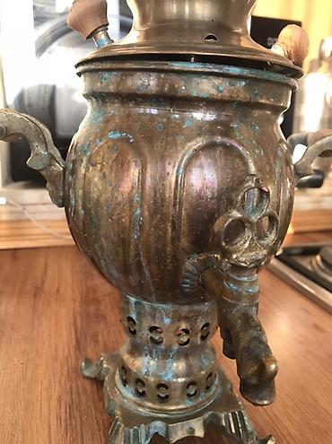 rus lampası: Məhsul: Antik mis samovar, dekorativ və funksional çay dəmləyən — 2