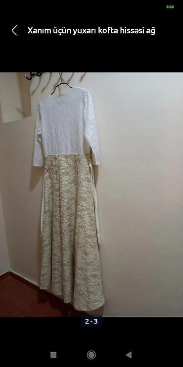 beli: Xanım üçün yuxarı kofta hissəsi ağ rəngli güpürdən, aşağı yubka — 3