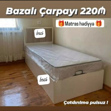 Çarpayılar: Yeni, Təknəfərlik çarpayı, Bazasız, Matras ilə, Siyirməsiz, Azərbaycan — 25