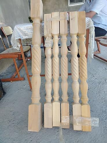 absivka taxta: Ağacdan yonulmuş pilləkən balyasinləri və dayaqlar dəsti - Material — 1