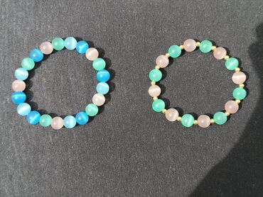 Bilərziklər: Əl işi bilərziklər dəsti - Materiallar: şüşə/daş boncuklar, bəzək — 6