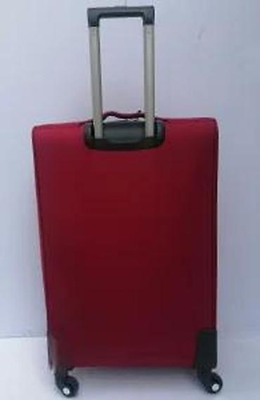 Putni koferi i torbe: Veliki putni kofer na točkićima – crveni - Materijal: mekani tekstil — 10