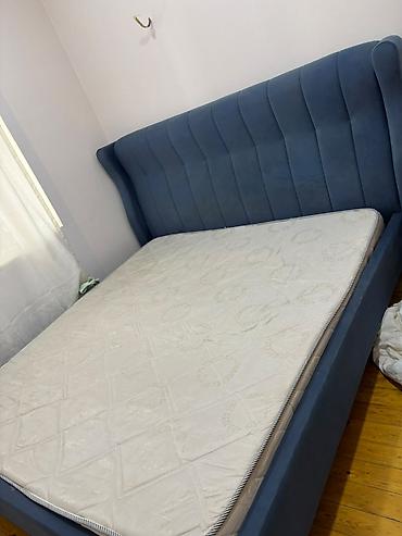 matras ortopedik: Məhsul: Yumşaq başlıqlı iki nəfərlik çarpayı və döşək - Ölçü: təxmini — 1