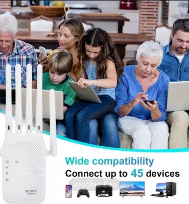 Modemi, ruteri i mrežni uređaji: Wi‑Fi 6 repetitor/ekstender sa 6 antena – Ourlife, u crnoj i beloj — 10