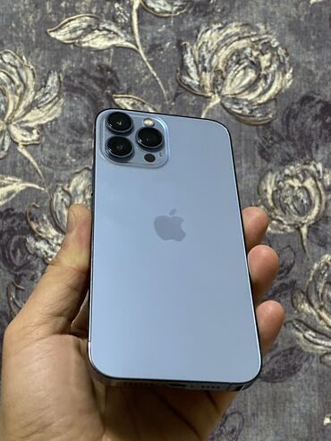 Apple iPhone: IPhone 13 Pro Max, 256 ГБ, Голубой, Зарядное устройство, Защитное стекло, Чехол, 85 %