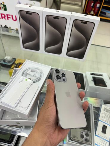 iphone xoş max: IPhone 15 Pro Max, 32 GB, Desert Titanium, Zəmanət
