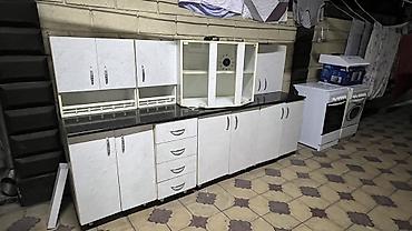 кухыный стенка: Кухонный гарнитур, Б/у, цвет - Белый, ДСП — 2