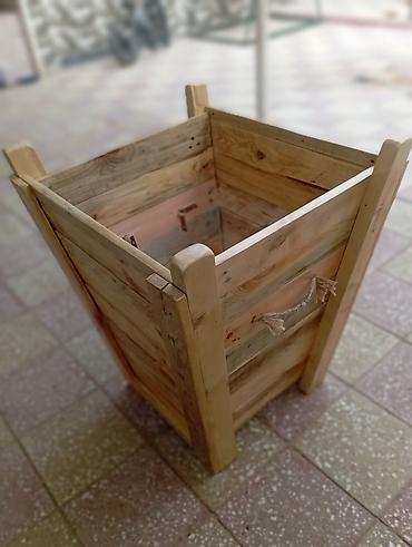 Bitkilər üçün dibçəklər: Ağacdan hazırlanmış dekorativ bitki qabı / bardaq tipli planter. - — 1