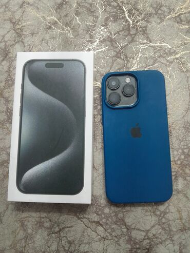 iphone 15 pro max dubayski: IPhone 15 Pro Max, 512 GB, Blue Titanium, Zəmanət