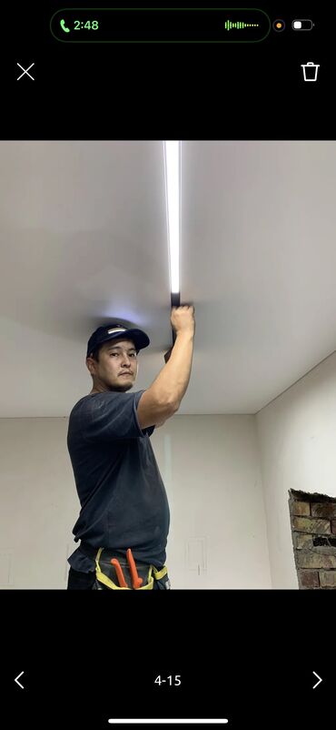 Натяжной потолок: Натяжной потолок Матовое Монтаж — 2