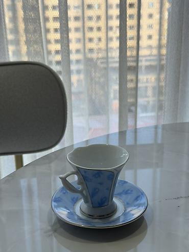 Qab-qacaq və mətbəx ləvazimatları: Çay dəsti, rəng - Mavi, Farfor, 6 nəfərlik — 1