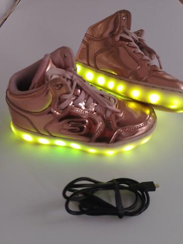 Patike: Svetleće patike – visoki model, metalik zlatno/rose-gold završna — 8