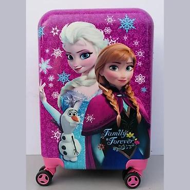 Rančevi, torbe i koferi: Dečji kofer na točkiće – Frozen (Elsa, Ana i Olaf), ružičasti - Tvrda — 1