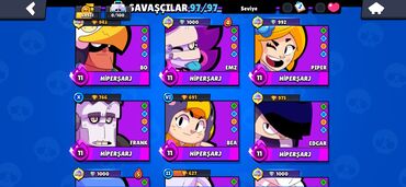 Açıqcalar: Brawl Stars hesabı - Kupa: 64 931 - Qızıl: 64 931 - Kristal/daş: 1 — 4