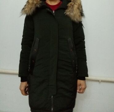 женская куртка размер l: Пуховик, По колено, С капюшоном, Оверсайз, 2XS (EU 32)