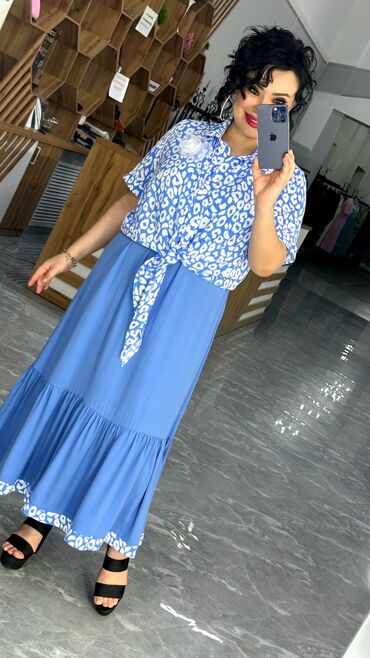 Другая женская одежда: Ткань Рубашка Штапель Ткань Платья Бельмандо Размер 48-54 Цены