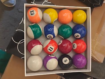 Bilyard topları dəsti – 16 ədəd - Növ: 8-ball/9-ball üçün standart 57