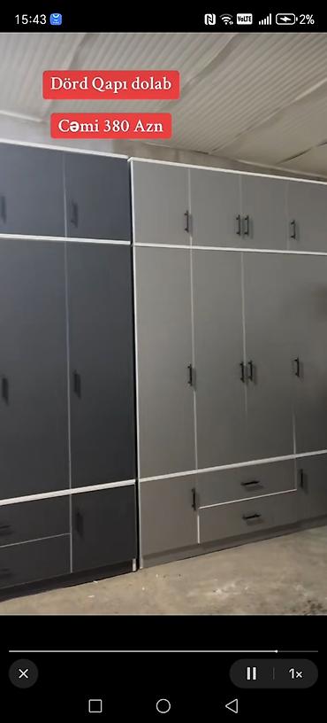 ag qapilar: Məhsul: 4 qapılı paltar dolabı – 2.50 m Təsvir: - Hündürlük təqribən — 2