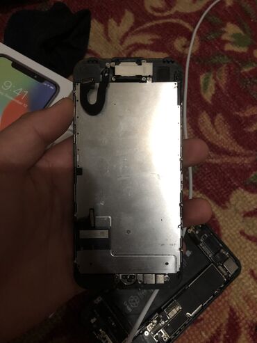 айфон х запчасть: IPhone 7, Б/у, 128 ГБ, Черный, 100 %