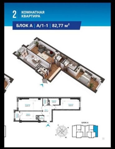 Продажа домов: 2 комнаты, 80 м², Элитка, 8 этаж, ПСО (под самоотделку)