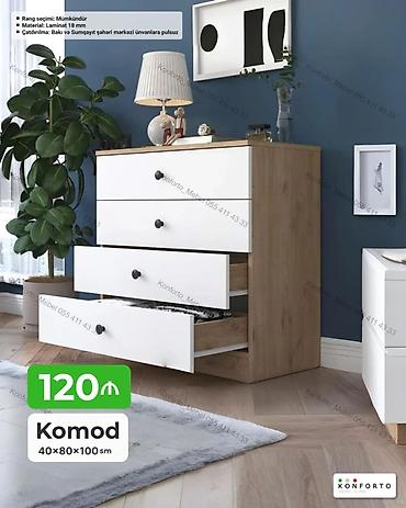 Komodlar: Komod – 40×80×100 sm - Material: 18 mm laminat - Rəng seçimi — 1