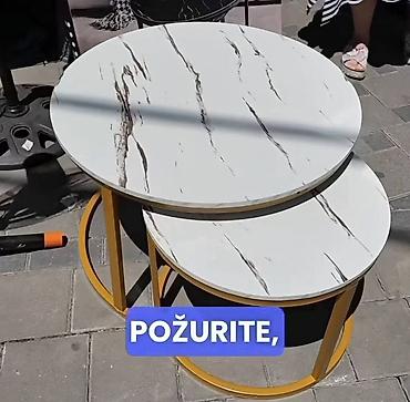 matis fotelja: Set od 2 okrugla klub stola – moderan dizajn sa efektom mermera - Dva — 1