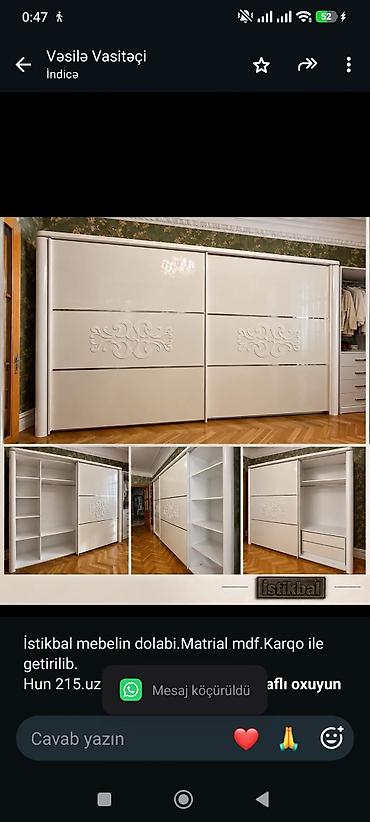 İstikbal mebelin dolabi.Matrial mdf.Karqo ile getirilib. Hun 215.uzunu lalafo.az -da İstikbal mebelin dolabi.Matrial mdf.Karqo ile getirilib. Hun 215.uzunu