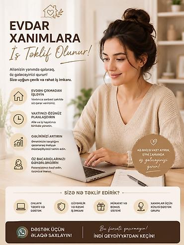 afisant iş elanlari: Ev köməkçisi tələb olunur, Dəyişən qrafik, Təcrübəsiz — 1