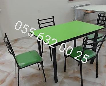 Bağ, çöl mebeli: Yeni, Künc masa, Açılmayan, Stullar ilə, Metal, Azərbaycan — 8