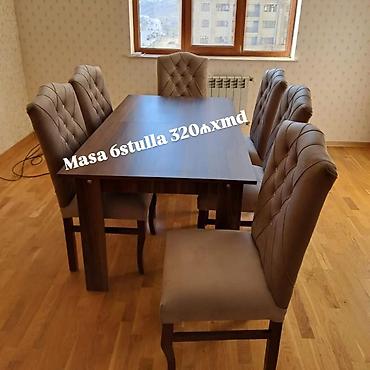 Masa və oturacaq dəstləri: Masa və 6 stul dəsti - Komplekt: 1 yemək masası + 6 ədəd stul - — 7
