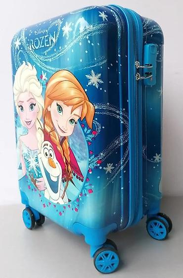 Rančevi, torbe i koferi: Disney Frozen dečji kofer na točkiće - Tvrdi kofer sa sjajnom plavom — 4