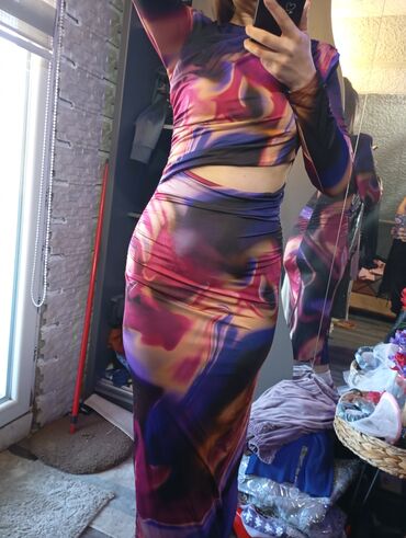 kaput sa dva lica: A-Dress M (EU 38), color - Multicolored, Oversize, Other sleeves