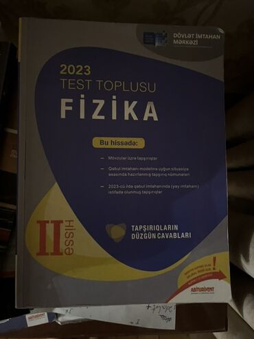 kimya test pdf: Bu kitab, 2023-cü il "Fizika" fənni üzrə test tapşırıqları toplusunun