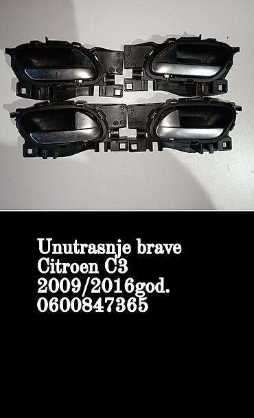 raspon rupa: Unutrašnje brave/ručke vrata za Citroën C3 (modeli 2009–2016) - Set — 1