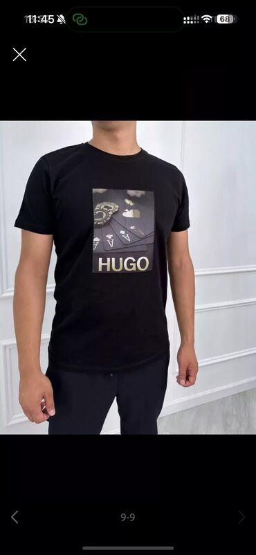 Футболки: Мужская футболка, XL (EU 42), Hugo Boss, Новый, цвет - Черный, Самовывоз, Платная доставка