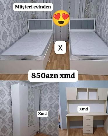 Uşaq/yeniyetmə otağı dəsti Dəst tərkibi: - 2 ədəd tək nəfərlik