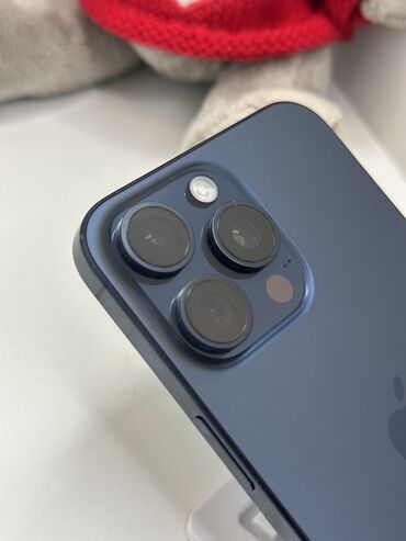 айфона 15: IPhone 15 Pro Max, Б/у, 256 ГБ, Синий, Защитное стекло, Чехол, Коробка, 96 %